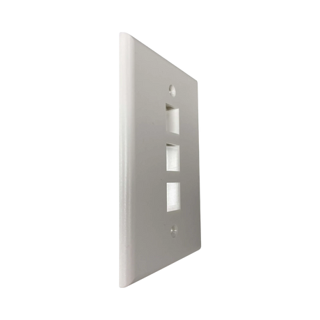 Tripp Lite Safe-IT 3-Port Single-Gang Keystone Wall Plate, Antibacterial, Ivory Matte, TAA — Being Shipped