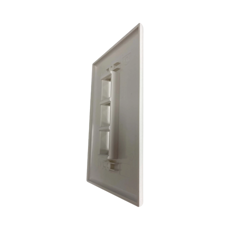 Tripp Lite Safe-IT 3-Port Single-Gang Keystone Wall Plate, Antibacterial, Ivory Matte, TAA — Being Shipped