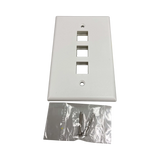 Tripp Lite Safe-IT 3-Port Single-Gang Keystone Wall Plate, Antibacterial, Ivory Matte, TAA — Being Shipped