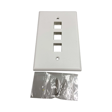 Tripp Lite Safe-IT 3-Port Single-Gang Keystone Wall Plate, Antibacterial, Ivory Matte, TAA — Being Shipped