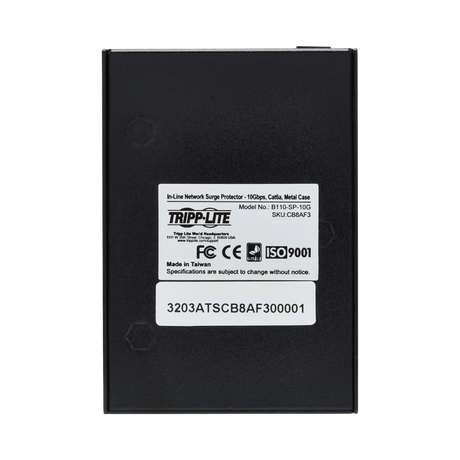 Tripp Lite In-Line Network Surge Protector, 10 Gbps, Cat6a/8, Metal Case, IEC Compliant, TAA — Being Shipped