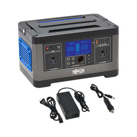 Tripp Lite Portable Power Station, 500W, Lithium-Ion (NMC), AC, DC, USB-A, USB-C, QC 3.0 — Being Shipped