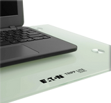 Tripp Lite Premier Rolling TV Cart for 37" to 70" Displays, Frosted Glass Base and Shelf, Locking Casters, White — Being Shipped