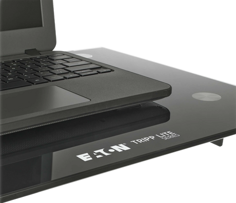 Tripp Lite Premier Rolling TV Cart for 37" to 70" Displays, Black Glass Base and Shelf, Locking Casters — Being Shipped