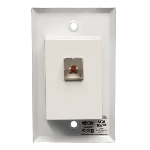 Tripp Lite VGA over Cat5/6 Extender, Wall Plate Receiver for Video/Audio, Up to 1000 ft. (305 m), TAA — Being Shipped