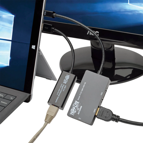 Tripp Lite 4K Video and Ethernet 2-in-1 Accessory Kit for Microsoft Surface and Surface Pro with RJ45, DVI, VGA and HDMI Ports — Being Shipped