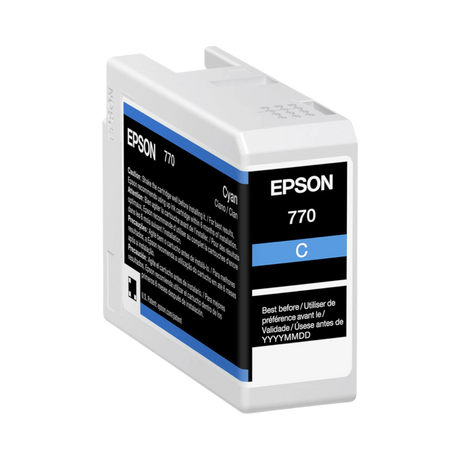 Epson 770 UltraChrome PRO10 Cyan Ink Cartridge (25mL) — Being Shipped