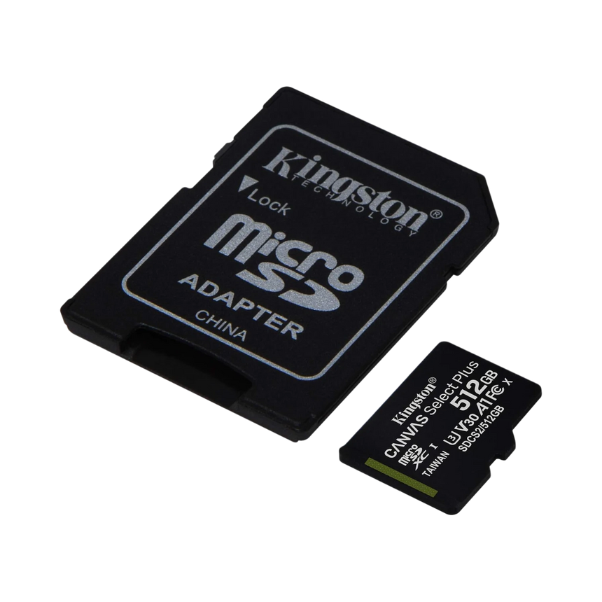 Kingston Canvas Select Plus 512GB UHS-I microSDXC Memory Card with SD Adapter — Being Shipped