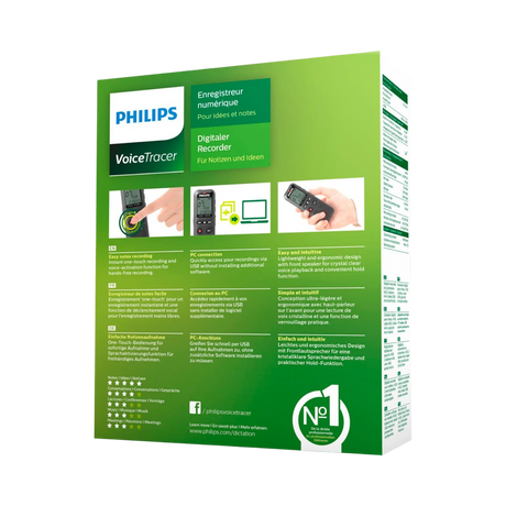 Philips VoiceTracer Digital Voice Recorder 8 GB DVT1160 (Black) — Being Shipped