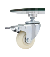 Tripp Lite Premier Rolling TV Cart for 37" to 70" Displays, Frosted Glass Base and Shelf, Locking Casters, White — Being Shipped