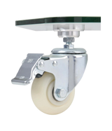 Tripp Lite Premier Rolling TV Cart for 37" to 70" Displays, Frosted Glass Base and Shelf, Locking Casters, White — Being Shipped