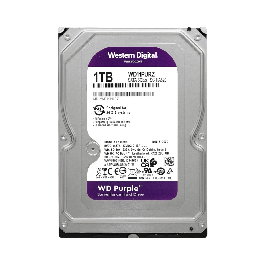 Western Digital Purple 1TB 3.5" Surveillance Hard Drive — Being Shipped
