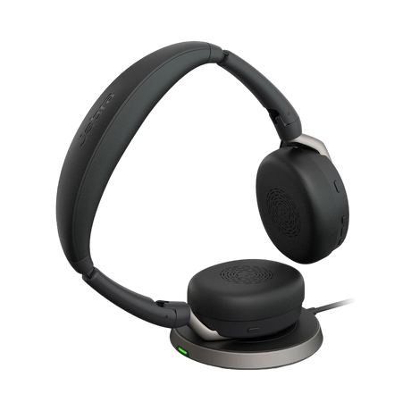Jabra Evolve2 65 Flex Link MS Stereo Wireless Headset with Wireless Charger (Black) — Being Shipped