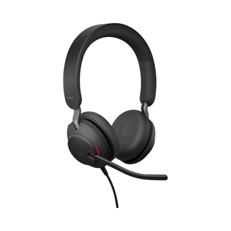 Jabra Evolve2 40 SE Stereo Wired On-Ear Headset with Extension Cable (Black) — Being Shipped