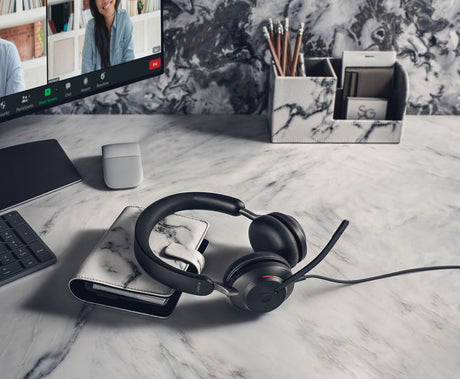 Jabra Evolve2 40 SE Stereo Wired On-Ear Headset with Extension Cable (Black) — Being Shipped