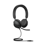 Jabra Evolve2 40 SE Stereo Wired On-Ear Headset with Extension Cable (Black) — Being Shipped