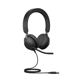 Jabra Evolve2 40 SE Stereo Wired On-Ear Headset with Extension Cable (Black) — Being Shipped