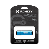 Kingston IronKey Vault Privacy 50 Series USB-C 64GB Flash Drive (Blue) — Being Shipped