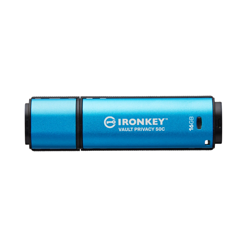 Kingston IronKey Vault Privacy 50 Series USB-C 16GB Flash Drive (Blue) — Being Shipped