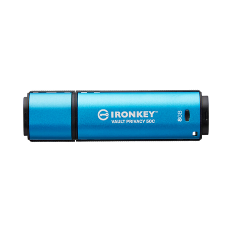 Kingston IronKey Vault Privacy 50 Series USB-C 8GB Flash Drive (Blue) — Being Shipped