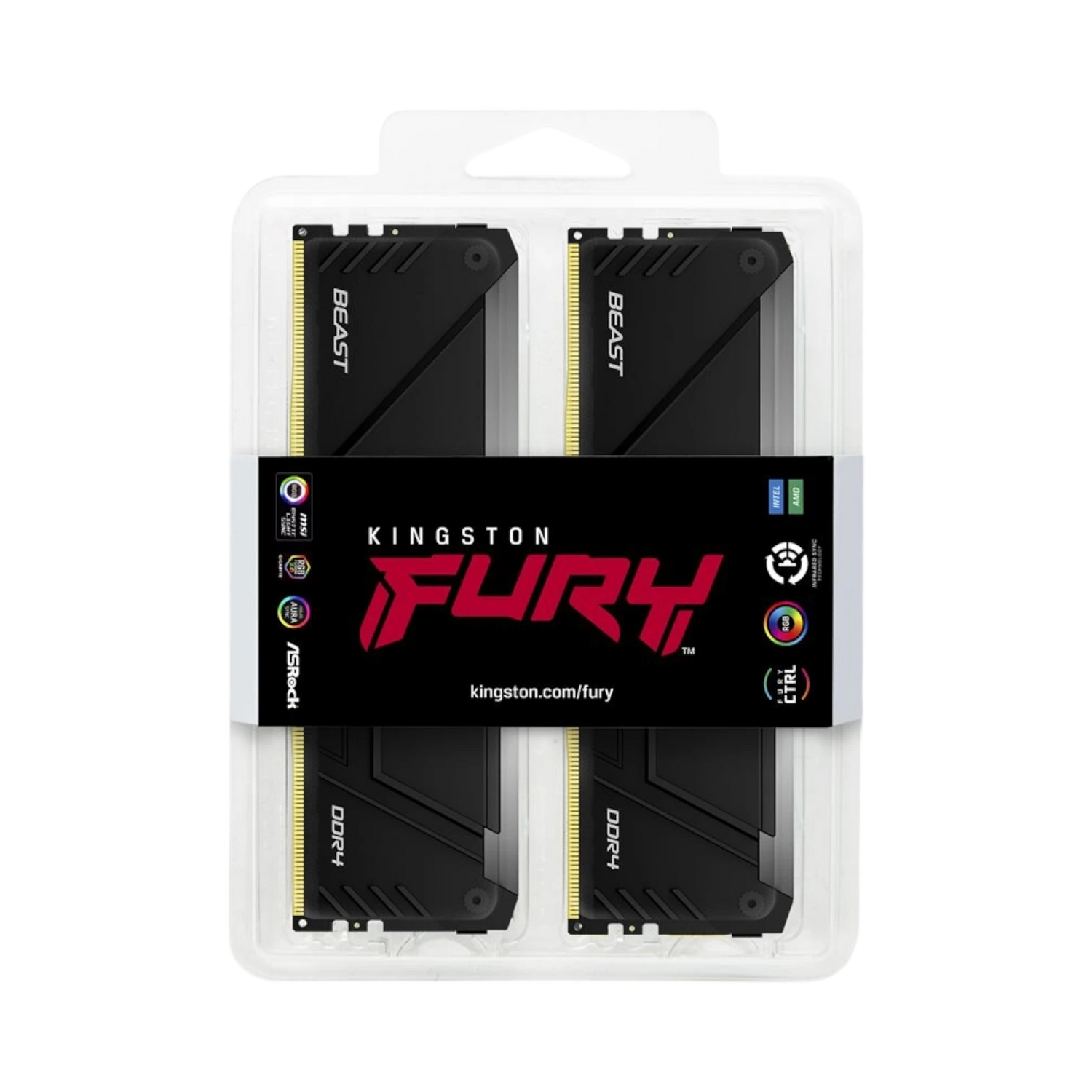 Kingston FURY Beast 64GB DDR4 3200MT/s RGB Desktop Memory Kit (2 x 32GB) — Being Shipped