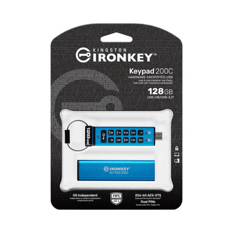 Kingston IronKey Keypad 200 USB-C 3.2 Gen 1 128GB Flash Drive — Being Shipped