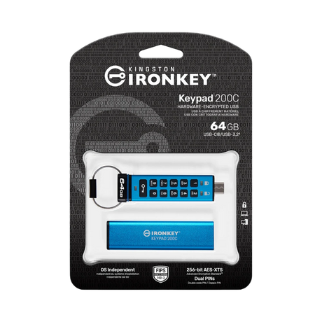 Kingston 64GB IronKey Keypad 200 USB-C 3.2 Gen 1 64GB Flash Drive — Being Shipped