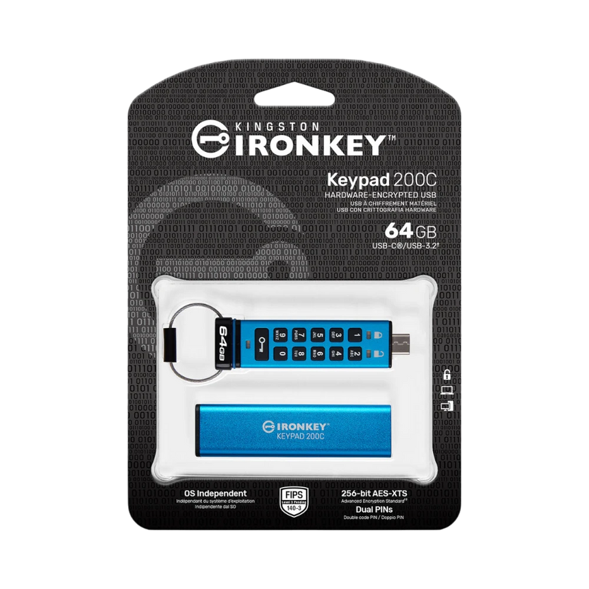 Kingston 64GB IronKey Keypad 200 USB-C 3.2 Gen 1 64GB Flash Drive — Being Shipped