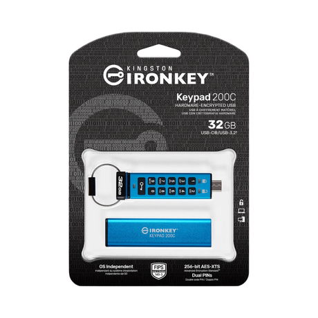 Kingston IronKey Keypad 200 USB-C 3.2 Gen 1 32GB Flash Drive — Being Shipped