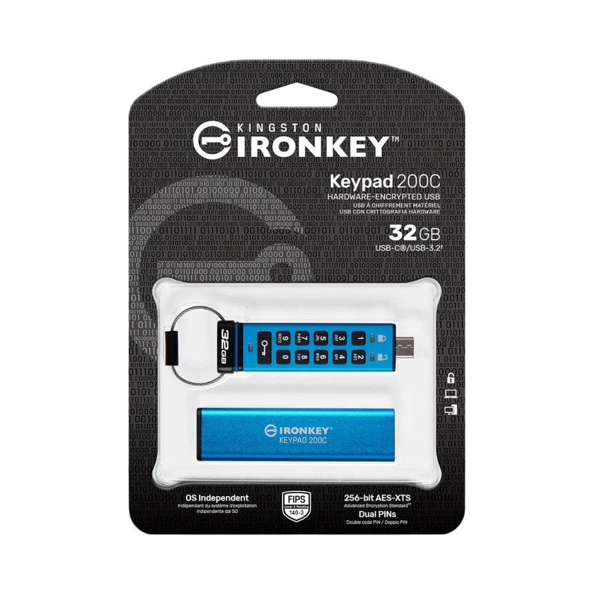 Kingston IronKey Keypad 200 USB-C 3.2 Gen 1 32GB Flash Drive — Being Shipped