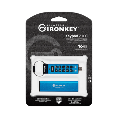 Kingston IronKey Keypad 200 USB-C 3.2 Gen 1 16GB Flash Drive — Being Shipped