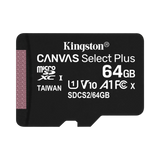 Kingston Canvas Select Plus 64GB UHS-I microSDXC Memory Card with SD Adapter — Being Shipped