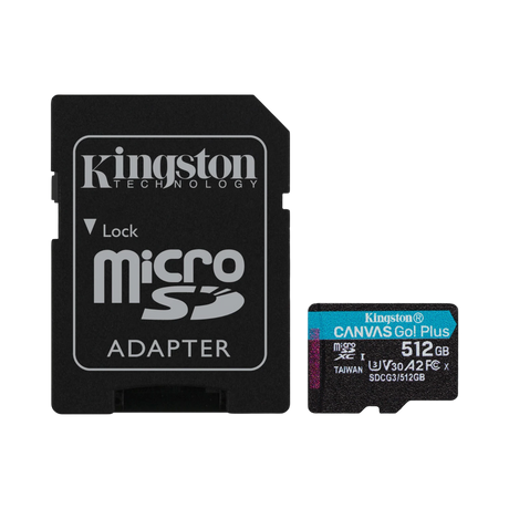 Kingston Canvas Go! Plus 512GB UHS-I microSDXC Memory Card with SD Adapter — Being Shipped