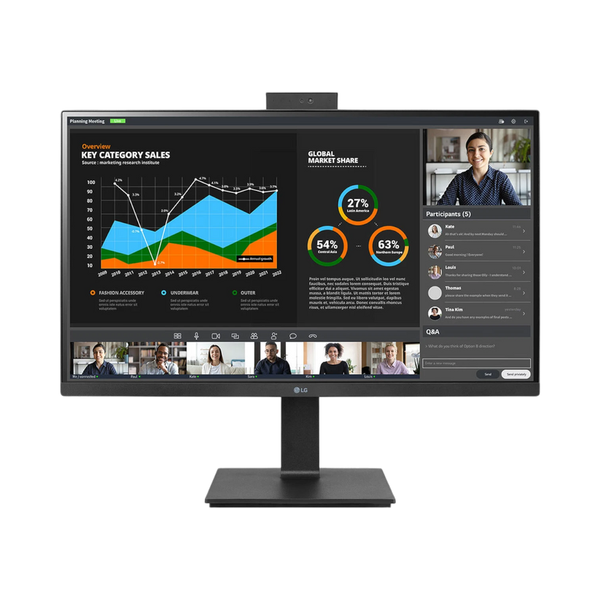 LG 27BQ75QC-B 27" QHD Monitor with Built-in Webcam and USB-C Connectivity — Being Shipped