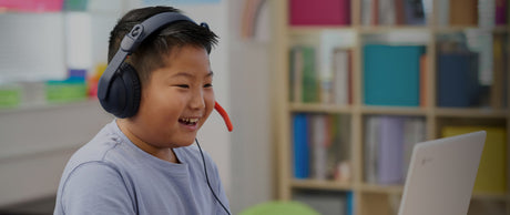 Logitech Zone Learn Wired Over-Ear Headset (Black & Orange) — Being Shipped