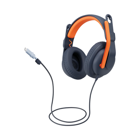 Logitech Zone Learn Over-Ear Headset (Black & Orange) — Being Shipped