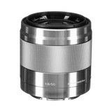 Sony E 50mm f/1.8 OSS APS-C Prime Lens with Optical Stabilization (Silver) — Being Shipped