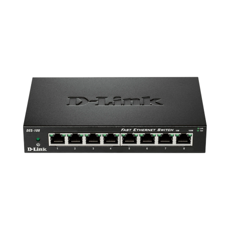 D-Link Fanless Metal 8-Port Fast Ethernet Unmanaged Switch — Being Shipped