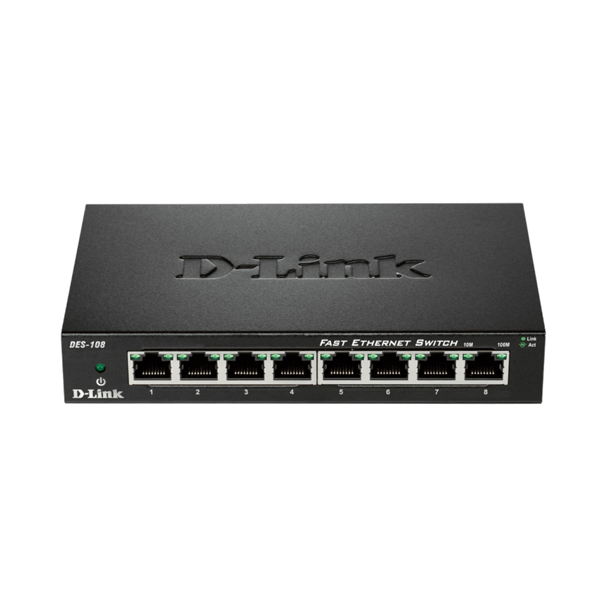 D-Link Fanless Metal 8-Port Fast Ethernet Unmanaged Switch — Being Shipped
