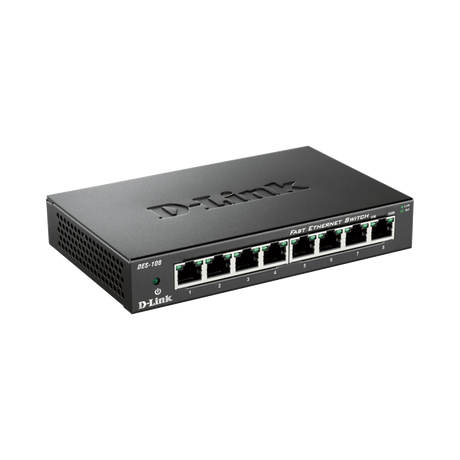 D-Link Fanless Metal 8-Port Fast Ethernet Unmanaged Switch — Being Shipped