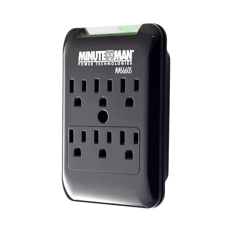Minuteman UPS Slimline 6 Outlets Wall-tap Surge Protector — Being Shipped