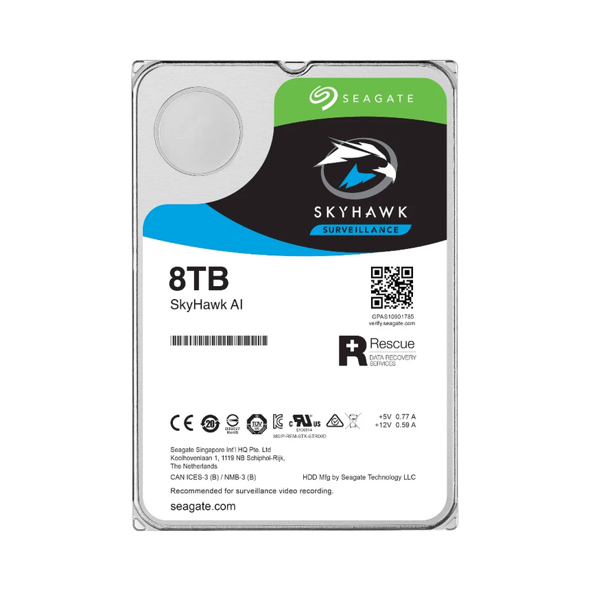Seagate SkyHawk AI 8TB 3.5" 7200 RPM SATA III 6 Gb/s Surveillance HDD — Being Shipped
