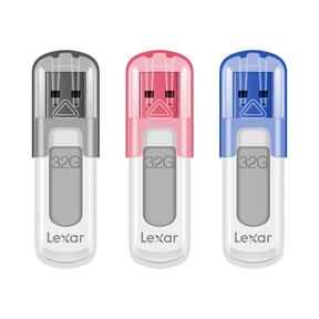 Lexar JumpDrive V100 USB 3.0 Flash 32GB Drive (3-Pack, Gray/Pink/Blue) — Being Shipped