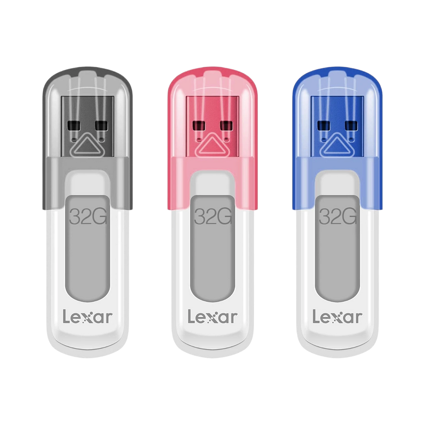 Lexar JumpDrive V100 USB 3.0 Flash 32GB Drive (3-Pack, Gray/Pink/Blue) — Being Shipped