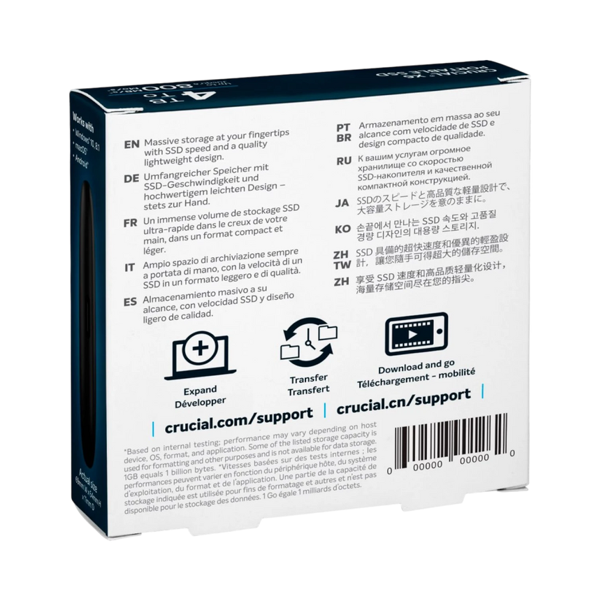 Crucial X6 SE 4TB USB-C/USB-A Portable SSD (Black) — Being Shipped