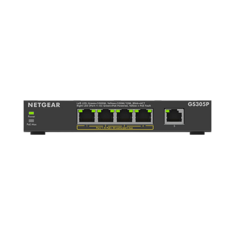 NETGEAR GS305P 5-Port Gigabit PoE+ Compliant Unmanaged Network Switch — Being Shipped
