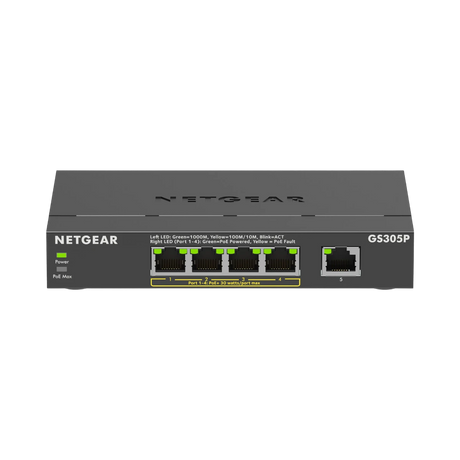 NETGEAR GS305P 5-Port Gigabit PoE+ Compliant Unmanaged Network Switch — Being Shipped