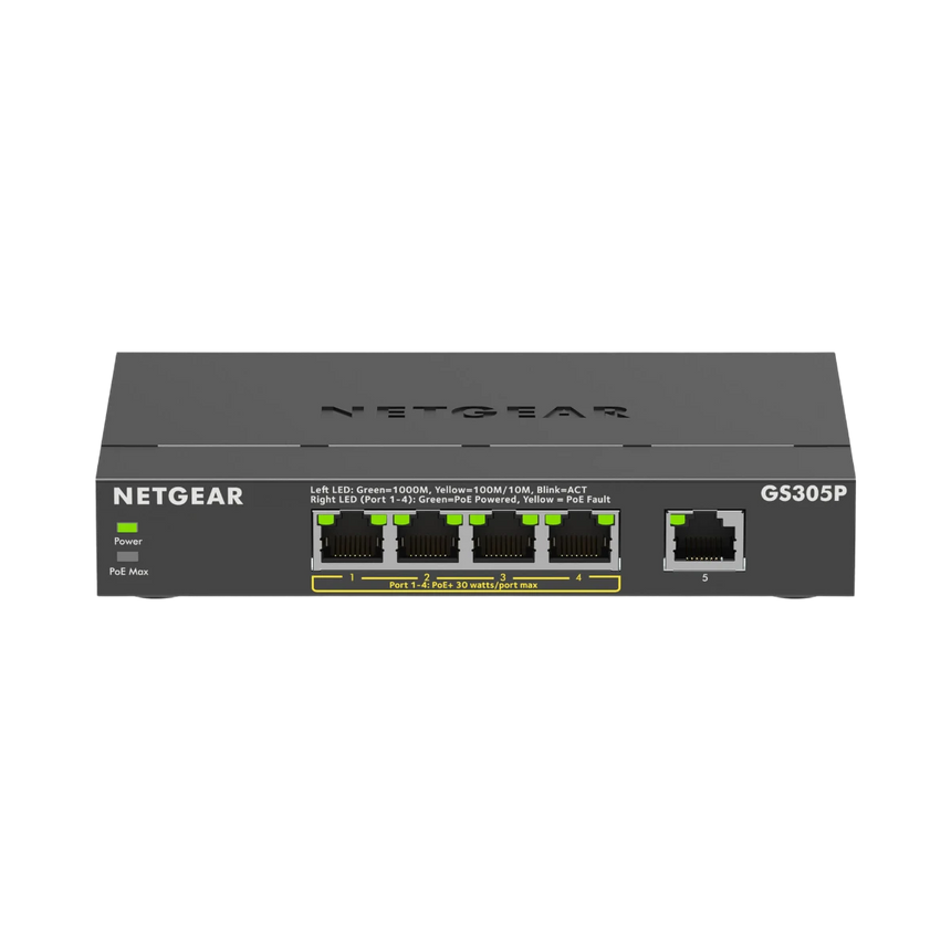 NETGEAR GS305P 5-Port Gigabit PoE+ Compliant Unmanaged Network Switch — Being Shipped