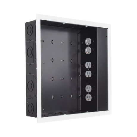 Chief PAC526 In-Wall Storage Box with 6-Receptacle Filter & Surge Protector (White) — Being Shipped
