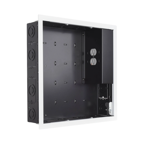 Chief PAC526 In-Wall Storage Box with 2-Receptacle Filter & Surge Protector (White) — Being Shipped
